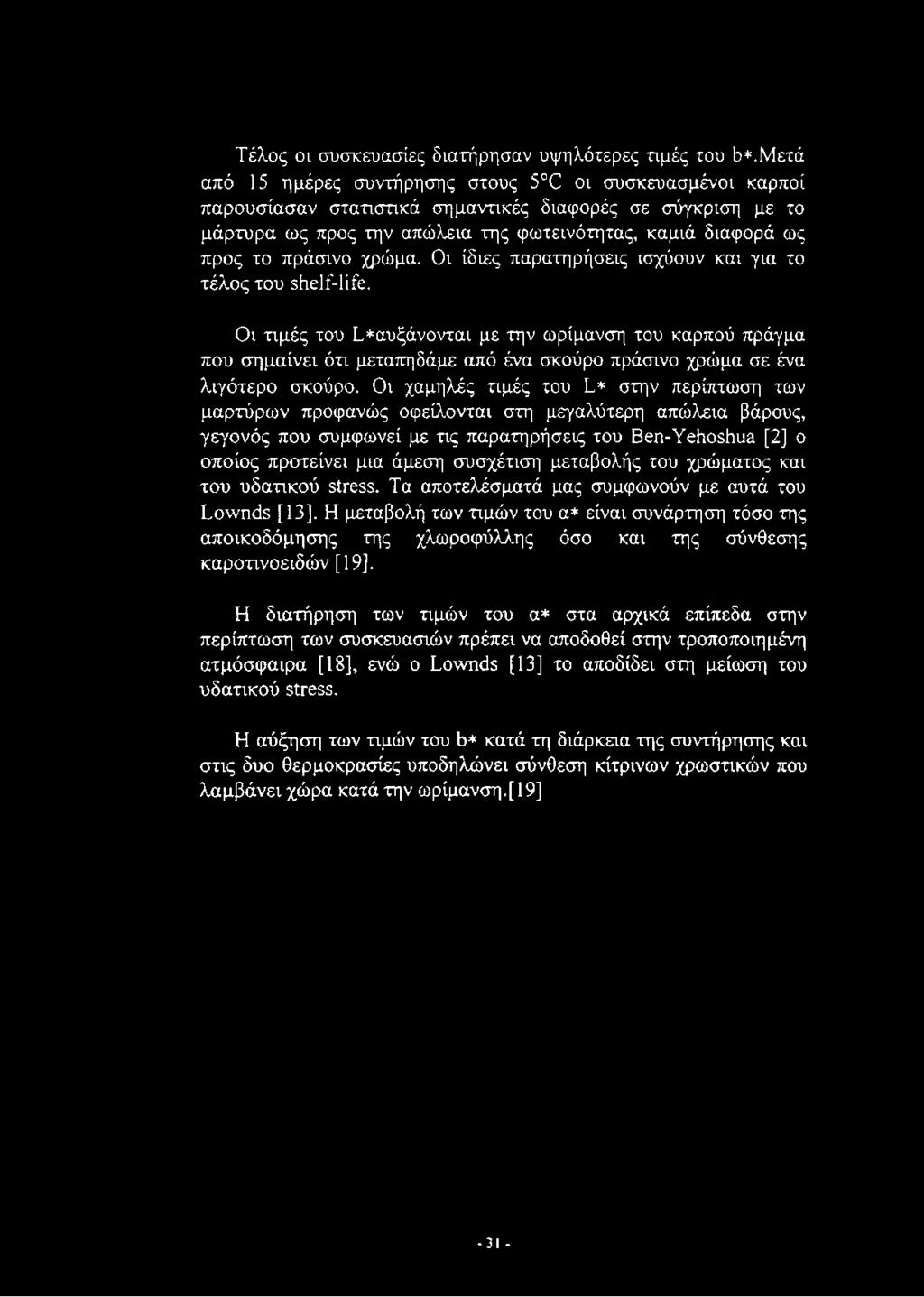 πράσινο χρώμα. Οι ίδιες παρατηρήσεις ισχύουν και για το τέλος του shelf-life.