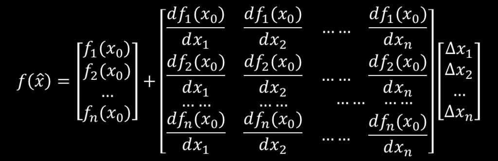 Μέθοδος Newton-Raphson /6 J(x0): Jacobian matrix (nxn) (αφού ) Για κάθε επανάληψη δημιουργείται ένας νέος Ιακωβιανός πίνακας Η διαδικασία