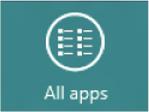 Εκκίνηση της οθόνης Εφαρμογές Σαρώστε από το επάνω άκρο για να εκκινήσετε τη γραμμή All Apps (Όλες οι εφαρμογές).