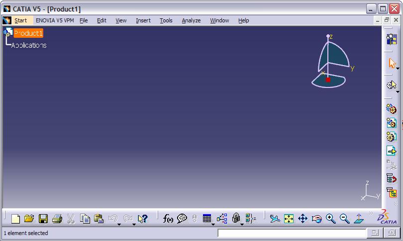 Το Λογισµικό CATIA - 19 Interface ) το ο οίο ε ιτρέ ει την ε ικοινωνία του λογισµικού µε τον χρήστη και µέσω του ο οίου εκτελούνται όλες οι λειτουργίες του.