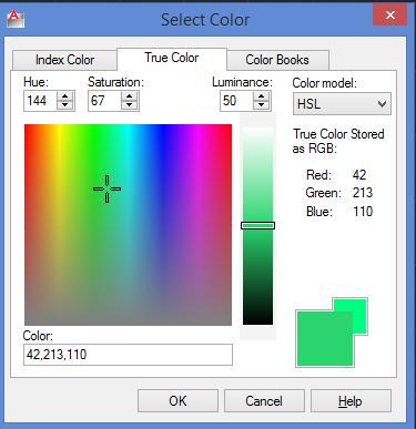 Σε αυτή την καρτέλα true color (πραγματικό) μπορείτε να επιλέξετε 24-bit χρώμα (που εμφανίζει
