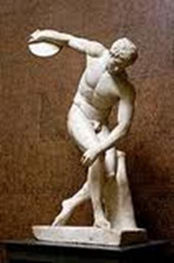 Η αρχαιοελληνική μέθοδος για το ρίξιμο του δίσκου ήταν η εξής: Πρώτα ο δισκοβόλος τοποθετούσε μπροστά το δεξί πόδι.