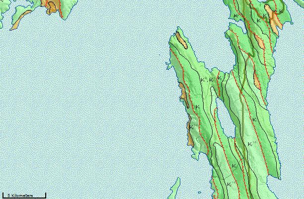 Slika 3.1.6.1-1. Geološka karta šireg područja lokacije zahvata s ucrtanom lokacijom zahvata (ružičasta elipsa), izvor: http://webgis.hgi-cgs.hr/gk300/default.