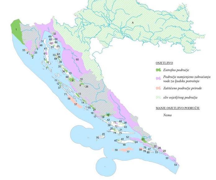 3.1.6.3. Osjetjiva područja na području zahvata Predmetni zahvat ne nalazi se na osjetljivom vodnom području prema Odluci o određivanju osjetljivih područja ( Narodne novine, br. 81/10, 141/15).