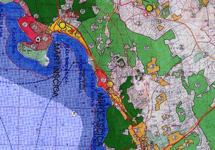 Korištenje i namjena površina, s ucrtanom lokacijom
