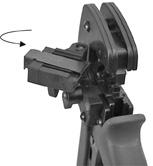 Insert the stripped cable on the left side until the insulation comes into contact with the crimping insert. Close crimping tool completely.