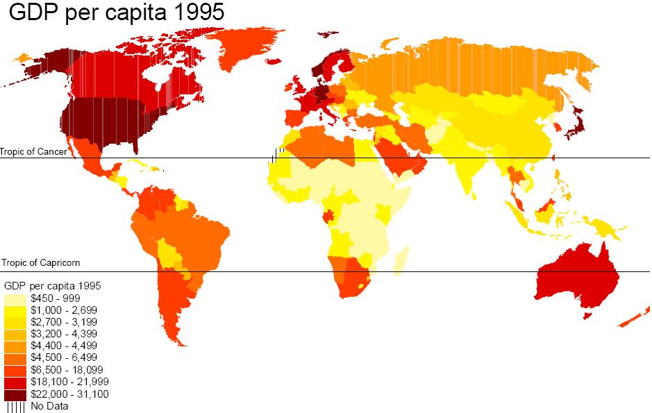 Source: Gallup, J.L., Sachs, J.D., and Mellinger, A.D. (1999) Geography and economic development.