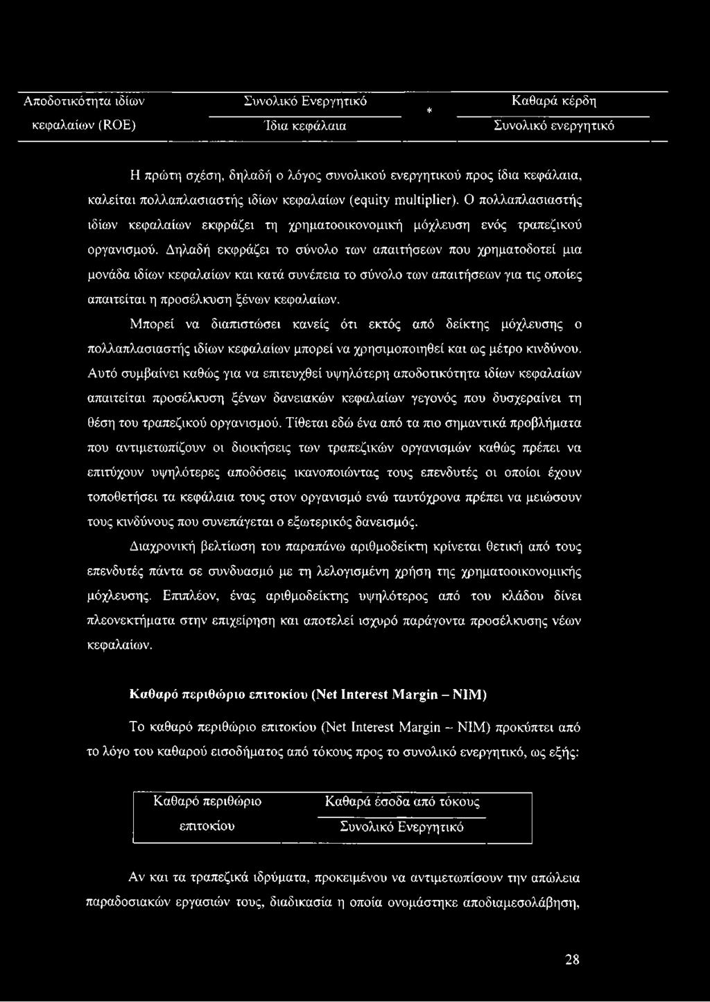 Δηλαδή εκφράζει το σύνολο των απαιτήσεων που χρηματοδοτεί μια μονάδα ιδίων κεφαλαίων και κατά συνέπεια το σύνολο των απαιτήσεων για τις οποίες απαιτείται η προσέλκυση ξένων κεφαλαίων.