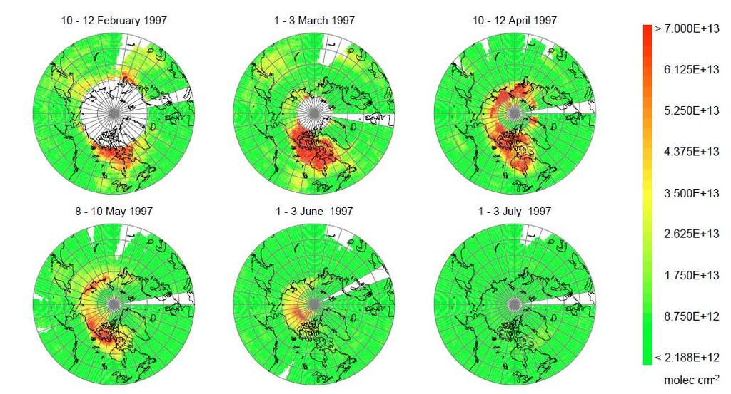 Richter, A. et al., GOME observations of tropospheric BrO in Northern Hemispheric spring and summer 1997, Geophys. Res. Lett., No.