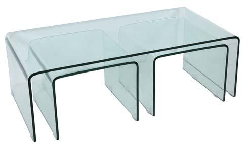 228 Coffee table με tempered glass black