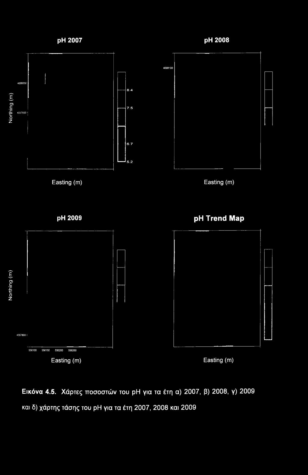 2 Easting (m) ph Trend Map 409780(H 556100 556150 556200 556250 Easting (m)