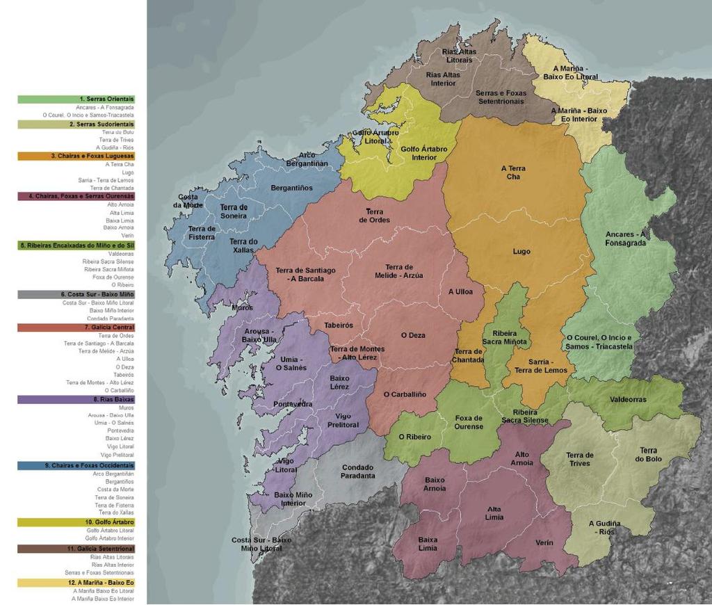 GRANDES ÁREAS PAISAXÍSTICAS DE GALICIA. ESTRATEXIA GALEGA DA PAISAXE obxectivos de moi distinta natureza.