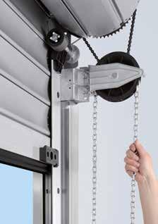 ) Decotherm S, χάλυβας 5000 4500 mm HR 120 A, αλουμίνιο 5000 4500 mm Αλυσίδα χειροκίνησης Εύκολο άνοιγμα και κλείσιμο μέσω της εσωτερικής και εξωτερικής λαβής Εξαιρετική άνεση χάρη στην προαιρετική