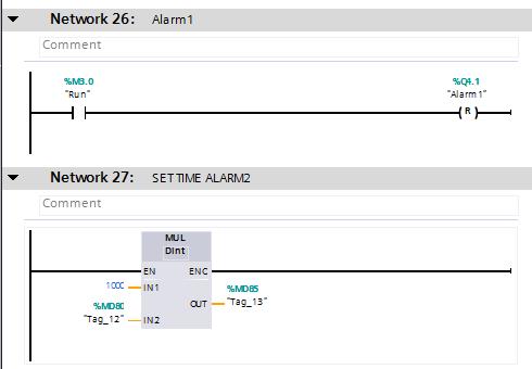 Network 22 Χρονικό delay on με σκοπό να δημιουργήσει μικρή καθυστέρηση (Σχήμα 4.13). Network 23 Με την ενεργοποίηση της εξόδου του χρονικού απενεργοποιείται η αναγνώριση του σφάλματος (Ask1) (Σχήμα 4.