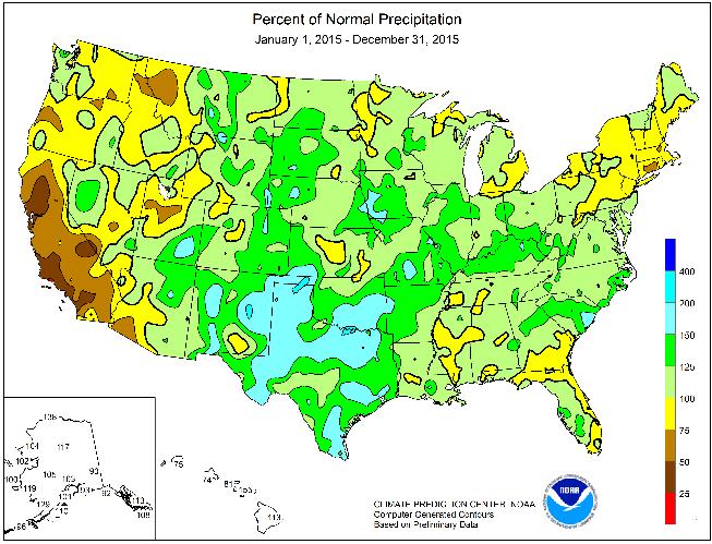 Percent of Normal Precipitation (Ποσοστό Κανονικής βροχόπτωσης) Τα ποσοστά κανονικής βροχόπτωσης αποτελούν μία εύκολη μέθοδο για τον προσδιορισμό της ξηρασίας, καθώς για τον υπολογισμό της απαιτείται