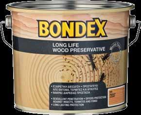 Bondex Long Life Wood Preservative Διαφανές υδατοδιαλυτό συντηρητικό ξυλείας, που παρέχει προστασία μακράς διαρκείας από τα έντομα και τους μύκητες Ειδικές ιδιότητες: Το συντηρητικό ξύλων BONDEX Long