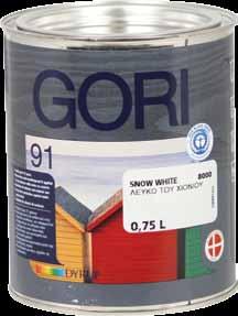 Gori 91 Το νέο υδατικής βάσης GORI 91 προστατεύει τα ξύλα σας και σχεδόν όλες τις άλλες επιφάνειες Οι νέες συνδετικές ρητίνες βελτιωμένου τύπου διασφαλίζουν ισχυρότερο δεσμό μεταξύ χρώματος και