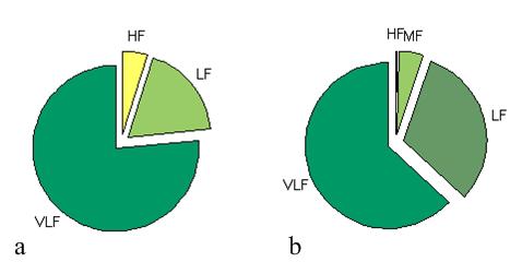 Κεφάλαιο 4 ο LF /( HF + MF) (ο οποίος ποσοτικοποιεί την ισορροπία µεταξύ των νευρικών µηχανισµών από διαφορετικές πηγές (σε αναλογία µε το λόγο LF/HF ο οποίος υπολογίζεται στους ενήλικες) [Signorini