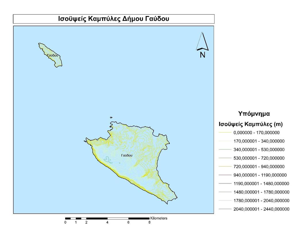 Εικόνα 96: Ισοϋψείς