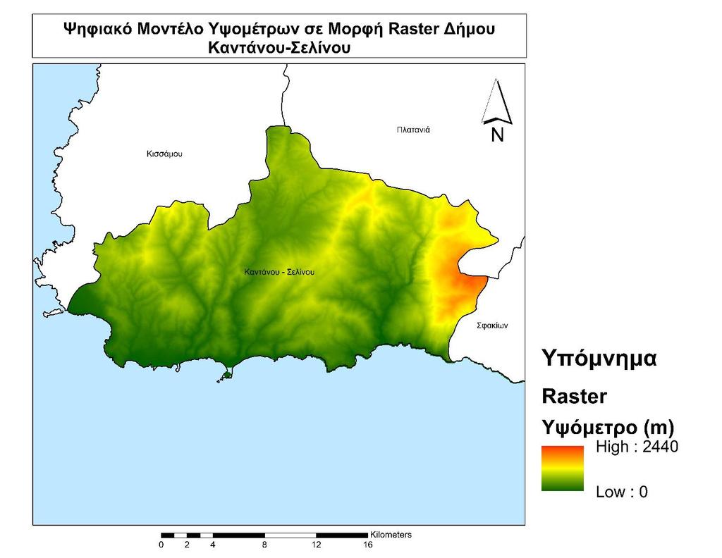 Εικόνα 109: Ψηφιακό Μοντέλο Υψομέτρων
