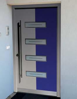 38 VRATA LES-ALU vhodna vrata Prednosti KOMBINACIJA LESA IN ALUMINI- JA vam zagotavlja vse prednosti lesa oplemenitene s trpežnostjo aluminija. VISOKA TOPLOTNA IN ZVOČNA IZOLATIV- NOST.