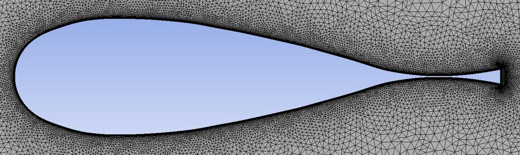Κεφάλαιο 3: Υπολογιστικό Μέρος αποτελείται από 180.000 κελιά. Παρακάτω δείχνουμε ενδεικτικά κάποιες εικόνες του πλέγματος (Σχήμα 3.29, Σχήμα 3.30). Σχήμα 3.29: Κοντινή λήψη του πλέγματος για την Fishtail 1.