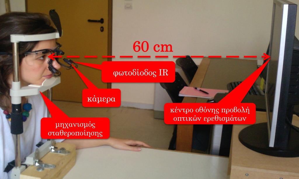 του οπτικού ερεθίσματος πραγματοποιείται υλοποιώντας μιας διαδικασίας βαθμονόμησης μέσω σταθερών στόχων.