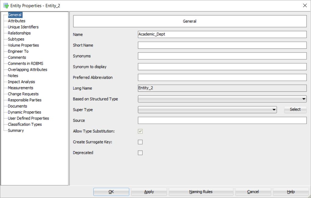 Oracle SQL Developer DM Δημιουργία Μοντέλου Οντοτήτων-Συσχετίσεων Στο παράθυρο που