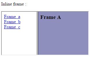 HTML frames (Πλαίσια 6) Ένα inline frame με μία html σελίδα μέσα του, μπορεί να ορισθεί ως