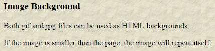 HTML images (Εικόνες 8) Εικόνα ως background σελίδας : <body background="../images/paper.