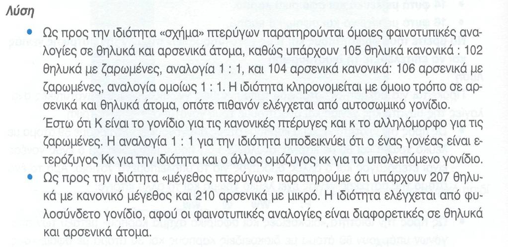 2 η περίπτωση: Το γονίδιο για το σχήμα να είναι φυλοσύνδετο.