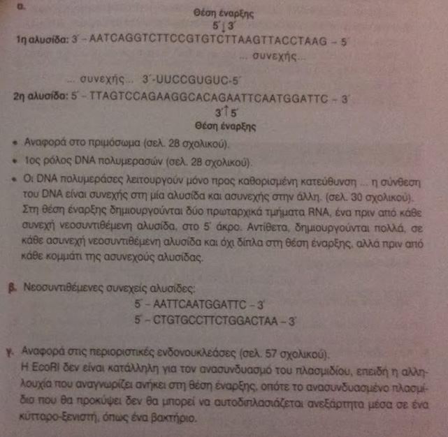 γ. Η περιοριστική ενδονουκλεάση EcoRI είναι κατάλληλη για τον ανασυνδυασμό του παραπάνω πλασμιδίου για την κατασκευή βιβλιοθήκης; 2.