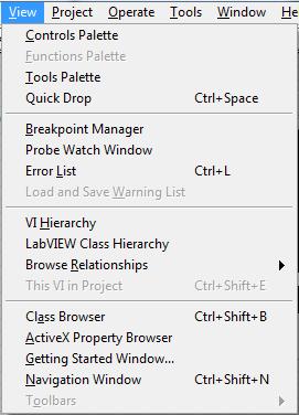 Μενού View Το μενού View περιέχει μια σειρά από επιλογές που έχουν σχέση με διάφορα παράθυρα που εμφανίζονται και βοηθούν τον προγραμματιστή να κάνει ευκολότερα την δουλειά του.