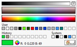 παλέτα των εργαλείων. Μόλις κάνουμε κλικ στο εργαλείο χρωματισμού, εμφανίζεται η παλέτα χρωμάτων όπως παρακάτω.