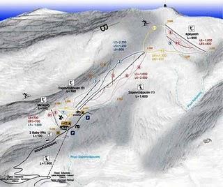 «Snowmobile». Γηα ηε κεηάβαζε ζηηο πίζηεο, δηαηίζεληαη 6 Lift, 1 ελαέξηα δηζέζηα «θαξέθια» κήθνπο 1.600κ. (ζηα 2.100κ. 2.350κ.), 1 ζπξφκελε «άγθπξα» κήθνπο 900κ. (ζηα 2.200κ. 2.480κ.