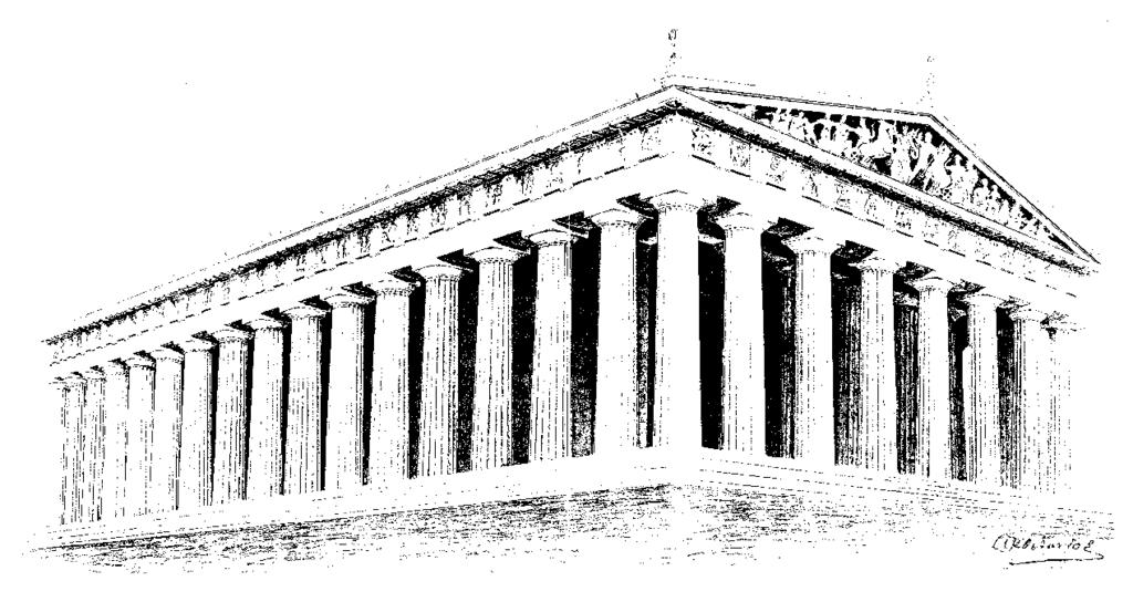 Ο ναός παρέμεινε σε αυτή την κατάσταση μέχρι την αρχή της ηγεσίας του Κίμωνα, ο οποίος συνέχισε την κατασκευή του μεταξύ των ετών 468 465 π.