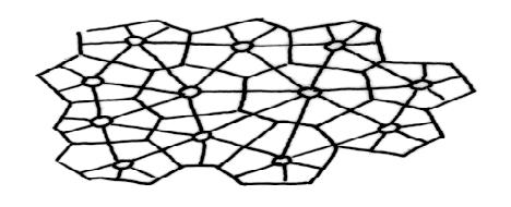 vecinii geometrici ai punctului aflat in interiorul poliedrului. Numarul vecinilor geometrici este 14 atat in aranjamentele regulate de puncte cat si in cele neregulate.