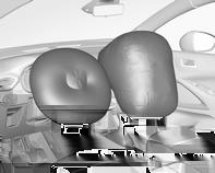 Καθίσματα, προσκέφαλα 57 Σύστημα μπροστινών αερόσακων Το σύστημα μπροστινών αερόσακων αποτελείται από έναν αερόσακο στο τιμόνι και έναν στο ταμπλό στην πλευρά του συνοδηγού.