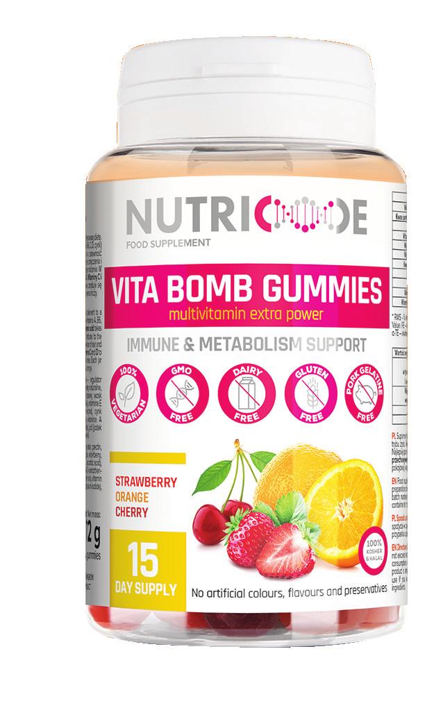 VITA BOMB ΖΕΛΕΔΑΚΙ ΣΥΜΠΛΗΡΩΜΑ ΔΙΑΤΡΟΦΗΣ επιπλέον θρεπτική δύναμη παρέχουν ενέργεια, έχουν αντιοξειδωτικές ιδιότητες, προστατεύουν την καρδιά, ενισχύουντην ανοσία του οργανισμού, ρυθμίζουν το