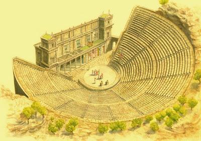 Το αρχαίο Ελληνικό θέατρο, ως θεσμός της αρχαιοελληνικής πόλης-κράτους, είναι η διδασκαλία και τέλεση θεατρικών παραστάσεων, επ ευκαιρία των εορτασμών του Διονύσου, αναπτύχθηκε στα τέλη της αρχαϊκής