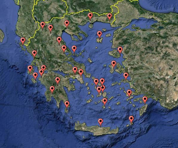 Για τους σταθμούς που δεν χαρακτηρίζονται από κάποιον 5 ψήφιο αριθμό αναγνώρισης του WMO, η ταυτοποίηση έγινε με βάση τους κωδικούς των αεροδρομίων που παρέχονται από τον Διεθνή Οργανισμό Πολιτικής