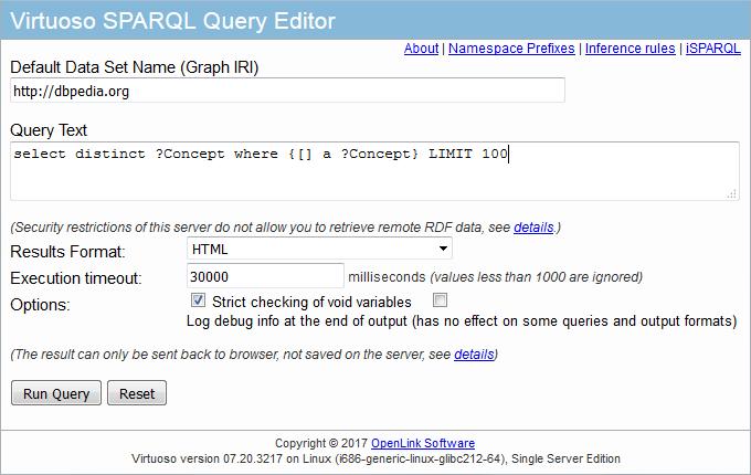 2.3.2 Τελικά σημεία SPARQL Τα περισσότερα triplestore που χρησιμοποιούνται για την διαχείριση των RDF περιεχομένων, επιτρέπουν τη διενέργεια ερωτημάτων μέσω χρήσης του πρωτοκόλλου HTTP.