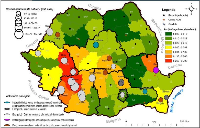 Strategia de Dezvoltare Teritorială a României Studiul 11 Harta 11.27. Corelarea amplasării marilor obiective industriale cu indicele de poluare atmosferică Sursă internet: http://www.esponromania.
