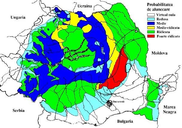 Protecția mediului și riscurile naturale Alunecări de teren Ca urmare a condiţiilor specifice geologico-geografice, România face parte din categoria ţărilor cu potenţial ridicat de producere a