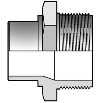 NRIV Profile cu Asamblare prin Lipire - Extensii DIMENSIUNI ISO-BSP Niplu de trecere cu reductie la un capǎt neted pentru asamblare prin lipire,celǎlalt capǎt cu filet exterior (doar pentru filet din