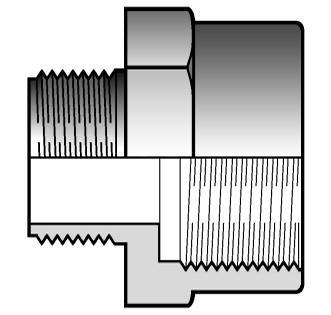 Profile Asamblare cu filet - Reducții DIMENSIUNI BSP FILETATE IFFV Niplu cu reducție, asamblare la un capǎt cu filet exterior la celǎlat capǎt cu filet interior (doar pentru filet din material