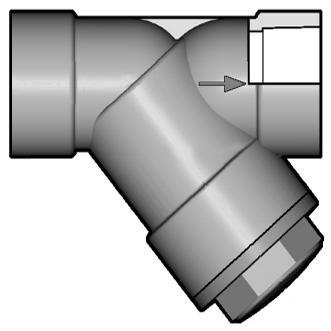 Filtru Y seria RV Date Tehnice > Mǎrime: DN15 - DN100 (1/2"- 4") > Presiune Noninalǎ: 16 bar (232psi) Apǎ 20 C (68 F): Consultați tabelul de mai jos > Corp din PVC-U culoare gri sau transparent >