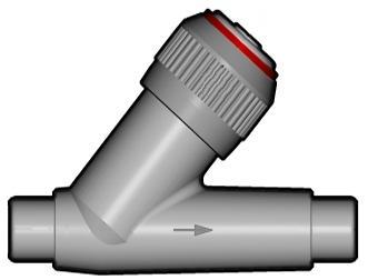 d DN PN Cod Articol EPDM Supapǎ de Sens PVC-U Cu Scaun Ȋn Unghi Seria VR VRDV Supapǎ de Sens PVC-U Cu Scaun Ȋn Unghi, mǎrime metricǎ asamblare prin lipire.
