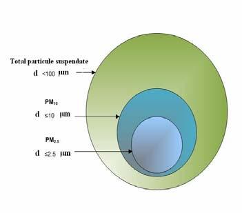 reprezintă concentraţia exprimată în μg/m 3 de aer a tuturor particulelor cu diametrul mai mic sau egal cu 10 μm.