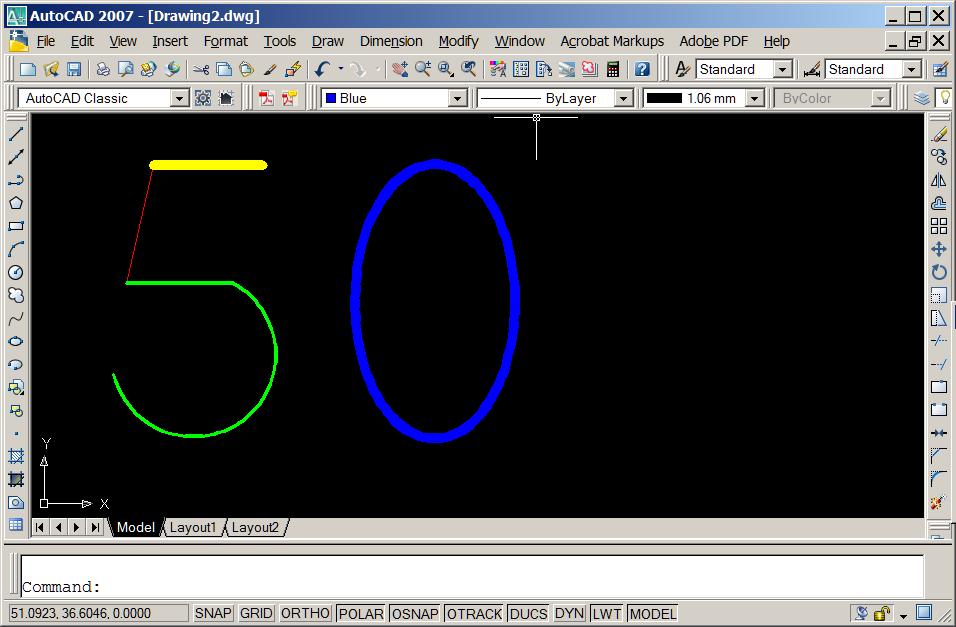 Δημιουργία εικόνας vector (1/4) Χρησιμοποιούμε την εφαρμογή Autocad 2007 για να